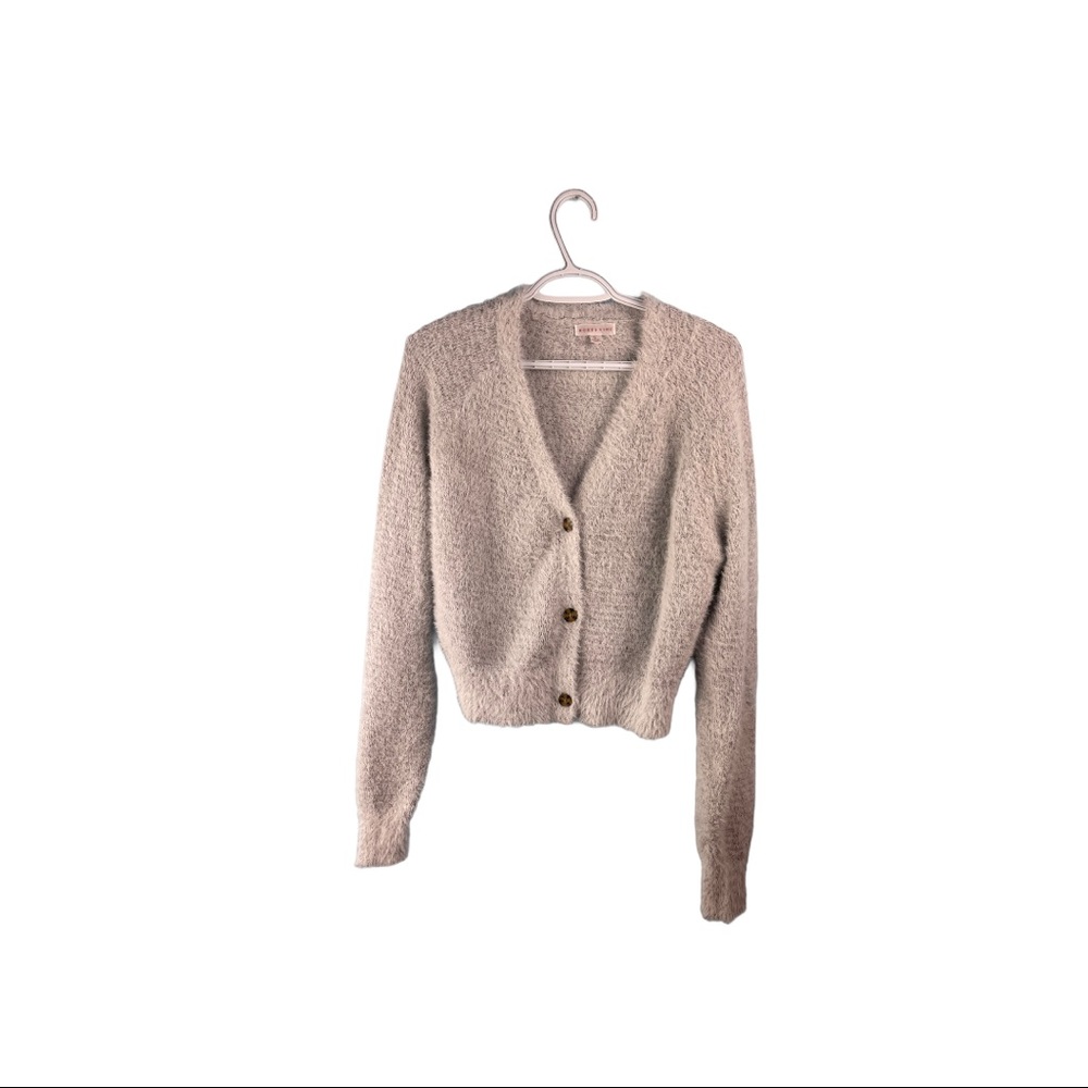 Rose + Vine Fuzzy button up cardigan